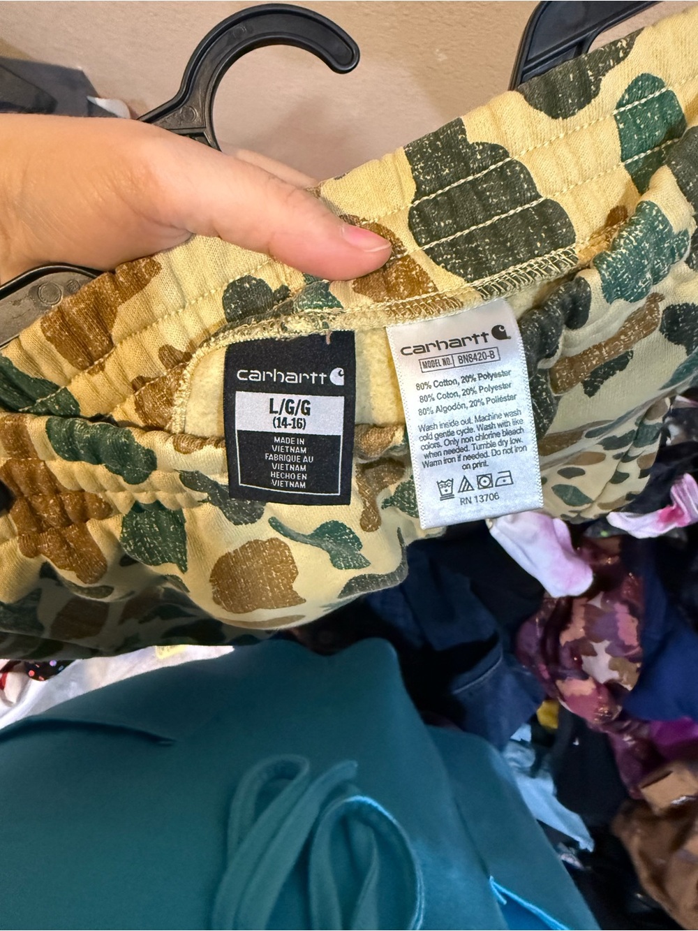 Carhartt Kids Camo Joggers - Green & Brown - Picture 2 of 2